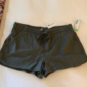 Level 99 Olive Green Shorts